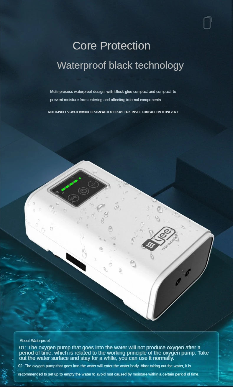 Dual-Purpose Usb 6000mA Lithium Battery Aquarium Fish Tank Oxygen Air Pump