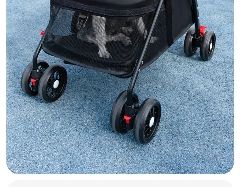 Lightweight Folding Universal Wheel Pet Dog Cat Stroller