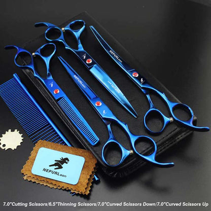 4-7pc Stainless Steel Pet Dog Cat 7" Grooming scissors Comb Sets