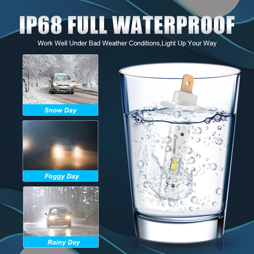 NLpearl H1 LED Fog Lights 8000LM Bright Daytime Driving