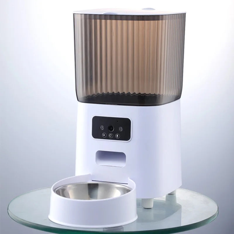 5L Automatic Pet Cat Dog Feeder Food Dispenser with Camera WiFi Timing Stainless Steel Feeding Bowl