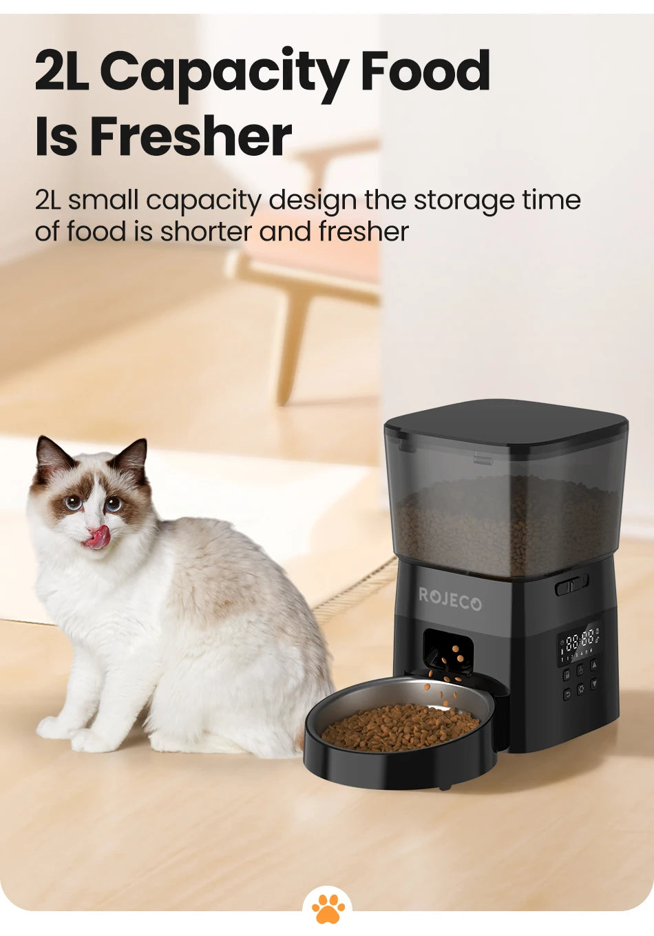 2L Pet Dog Cat Automatic Feeder Food Dispenser