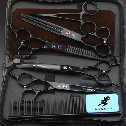 5pc Stainless Steel Pet Dog Cat 7" Grooming Scissors Combs Sets