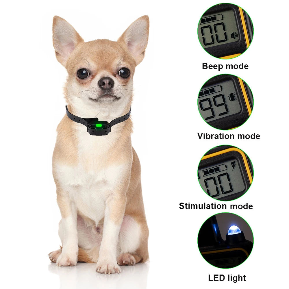 2600ft Waterproof Rechargeable Pet Dog Anti Bark Training Collar w/ Remote Control