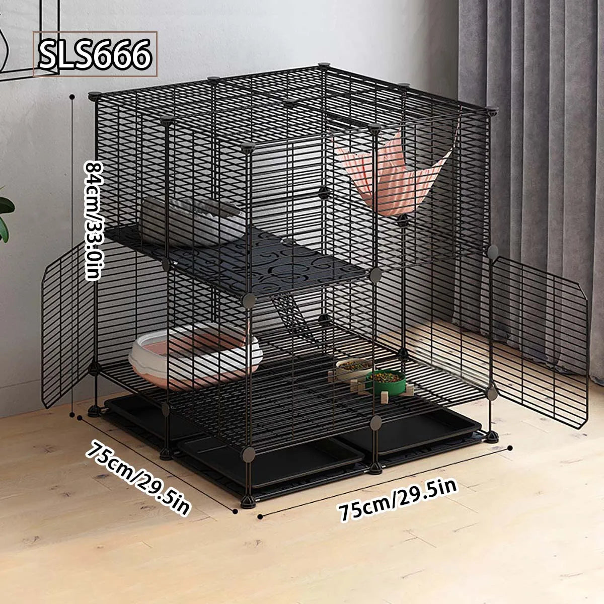 2 Tier Pet Cat Small Animal Indoor Cage Crate