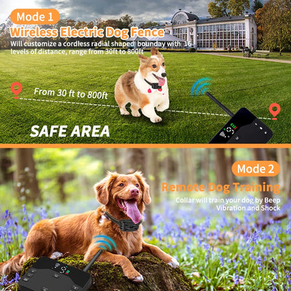 800ft Pet Dog Wireless Fence Training Collar Waterproof Containment System