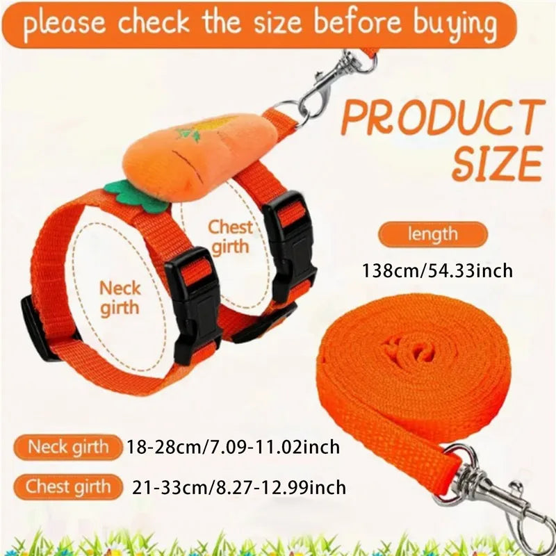 Pet Rabbit Small Animal Adjustable Harness and Leash Set