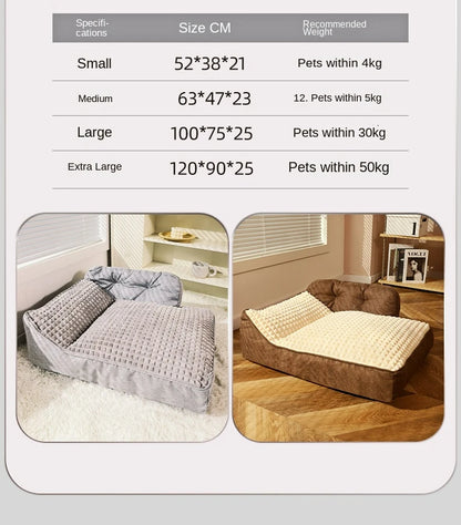 S-L Machine Washable Waterproof L Shape Foam Pet Dog Beds