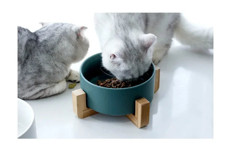 Ceramic Pet Cat Dog Water Food Feeding Bowl