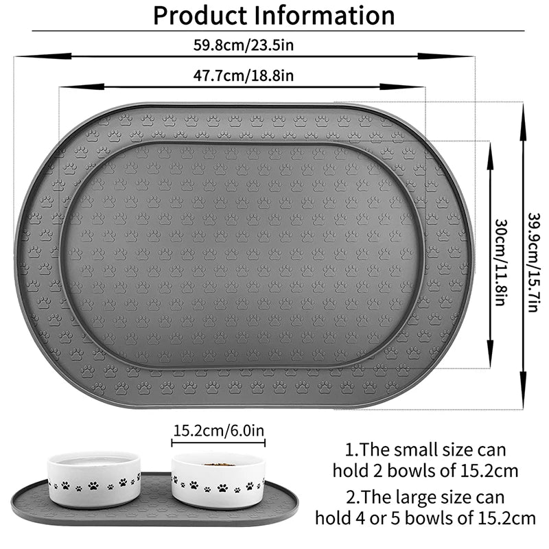 Non-Slip Easy to Clean Silicone Pet Cat Dog Food Mat Placemat