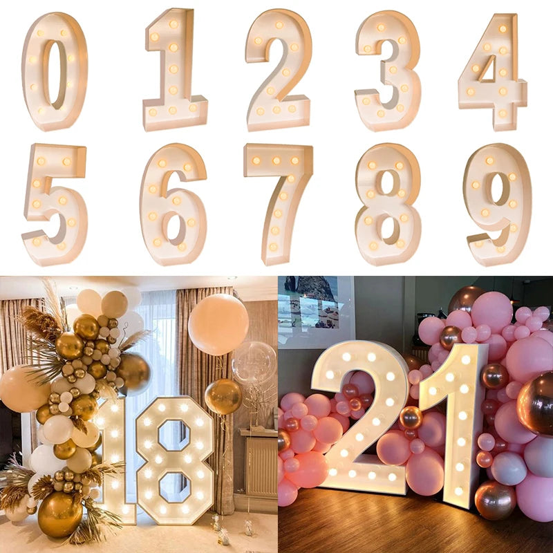 73cm Giant Number Balloon Filling Box with Lights