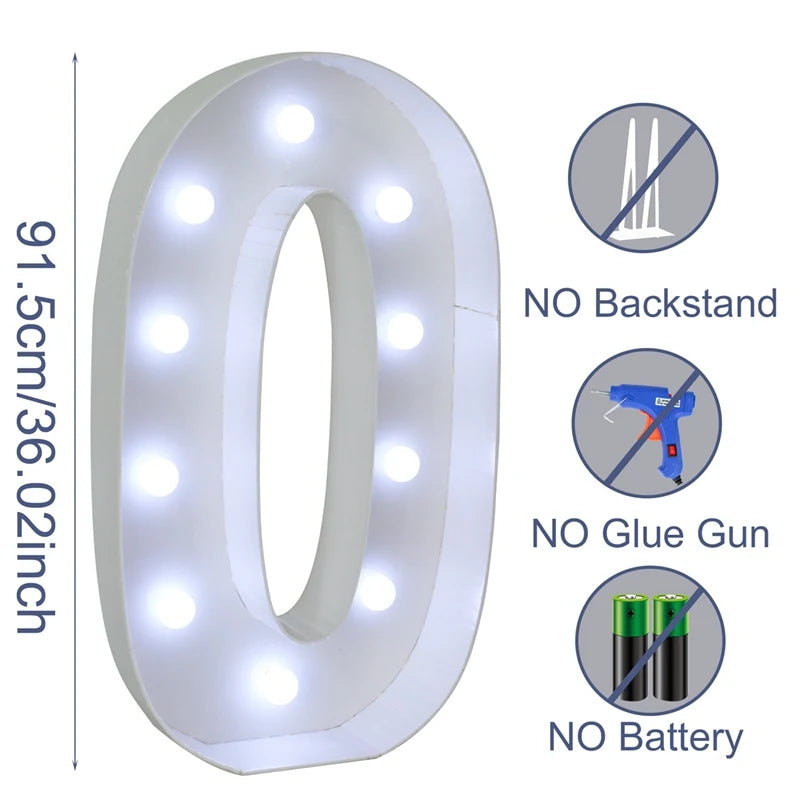 91.5cm Giant Light-Up Number Frame (0-9)