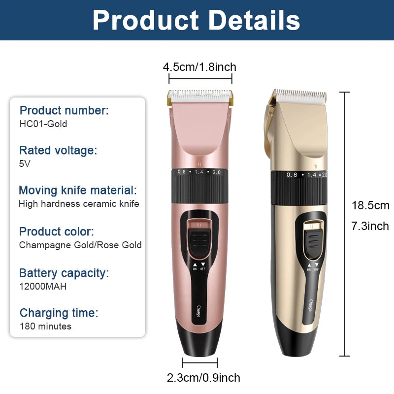 Cordless USB Rechargeable Pet Dog Cat Hair Clippers Grooming Trimmer Set