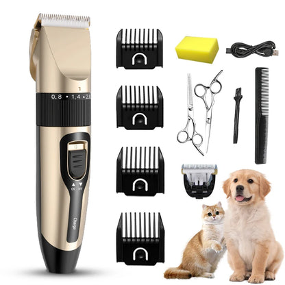 Cordless USB Rechargeable Pet Dog Cat Hair Clippers Grooming Trimmer Set