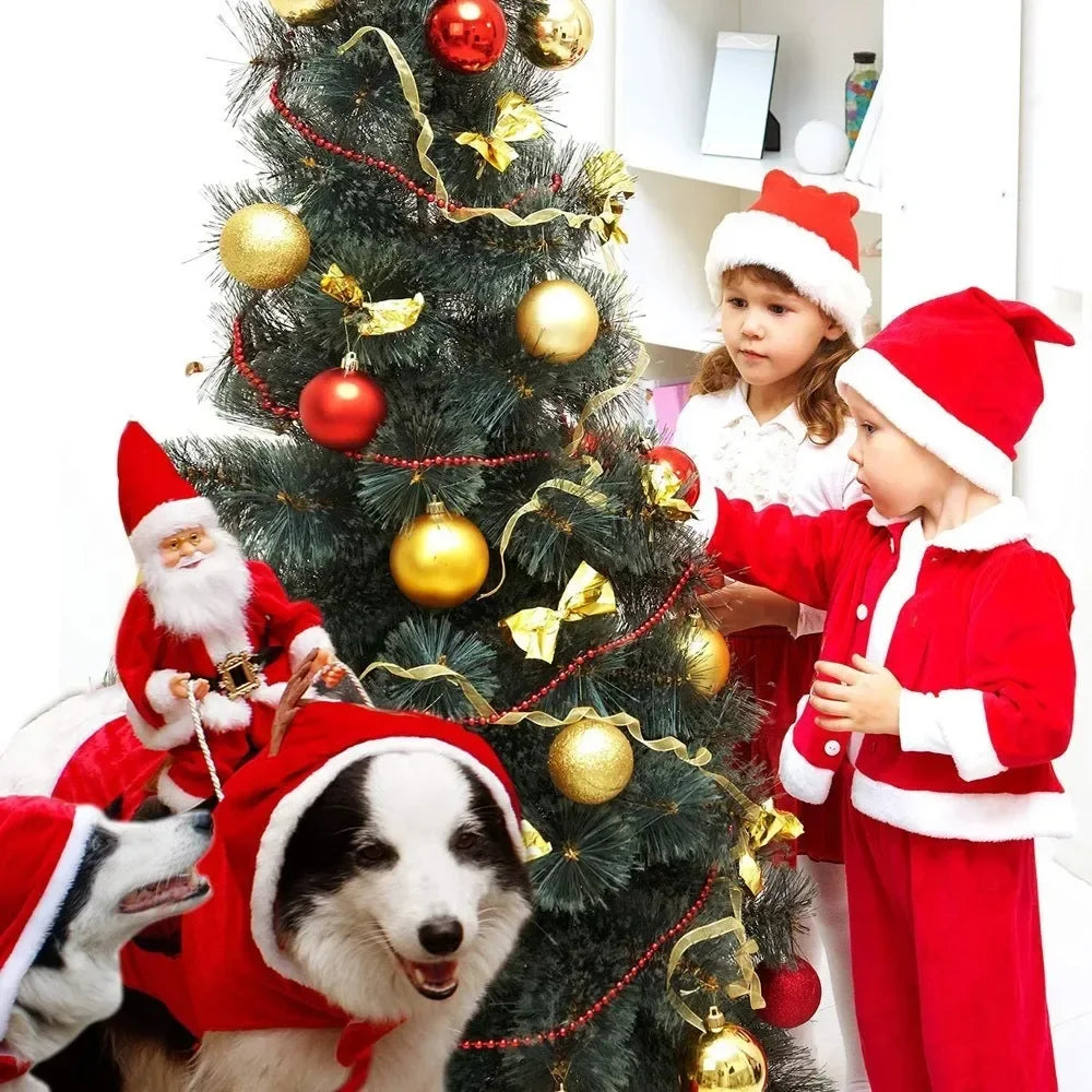 S-2XL Pet Dog Christmas Santa Claus Riding Costume