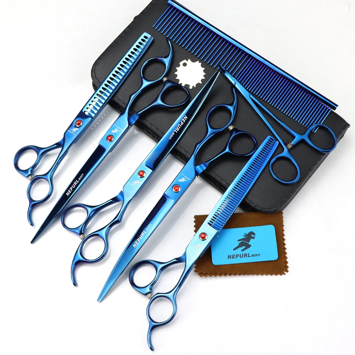 8" Stainless Steel Pet Dog Cat Grooming Scissors Combs Kits