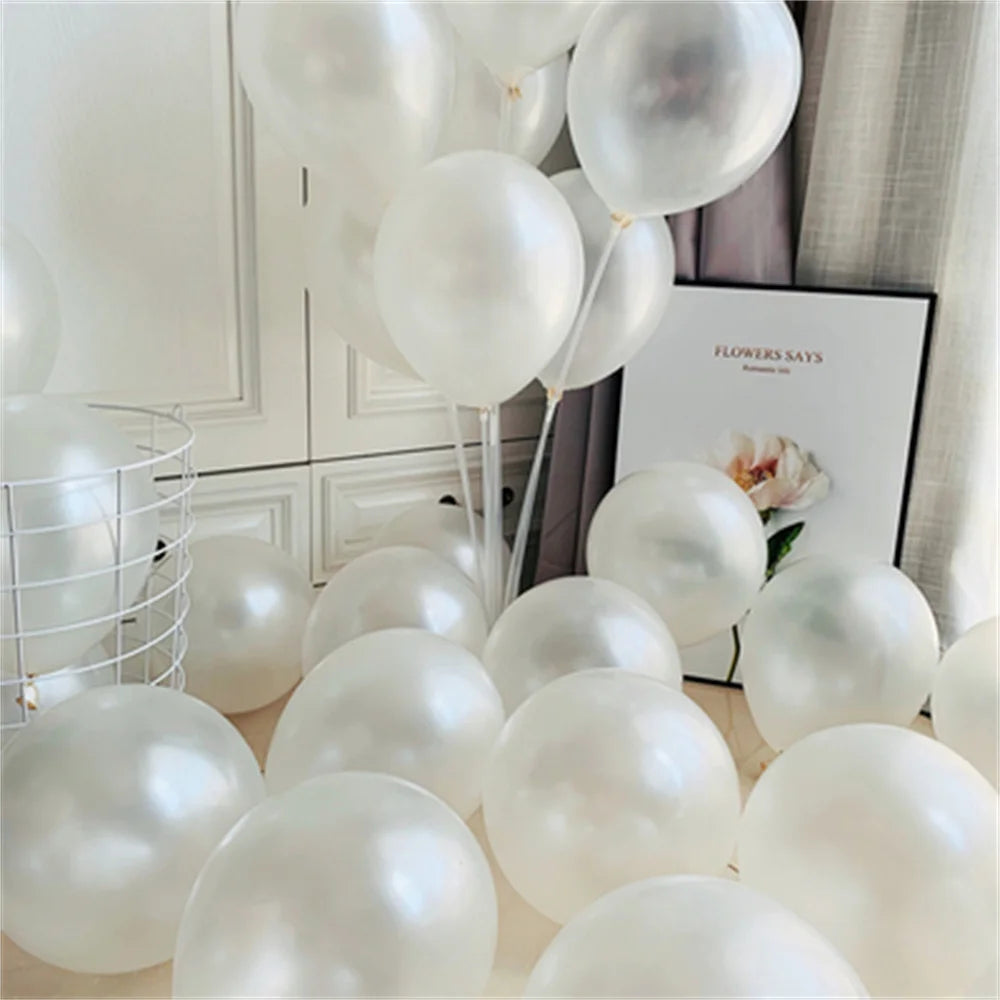 10pcs 10" Metallic Luminous Blue Balloons for Parties