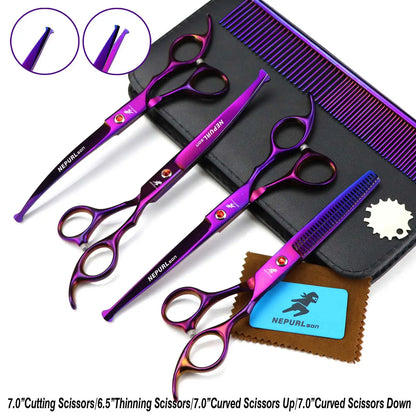 3-5pcs 7.5" Stainless Steel Pet Dog Cat Grooming Scissors Comb Sets