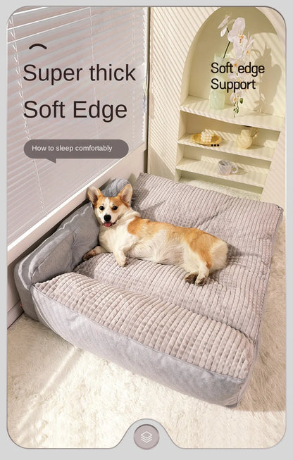 S-L Machine Washable Waterproof L Shape Foam Pet Dog Beds