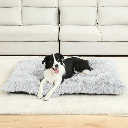 S-XL Pet Dog Cat Long Plush Beds Cushion Mat Sleeping Sofa