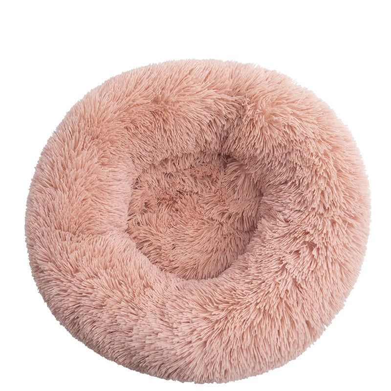 M-4XL Long Plush Round Pet Dog Bed Mat Cushion Mattress