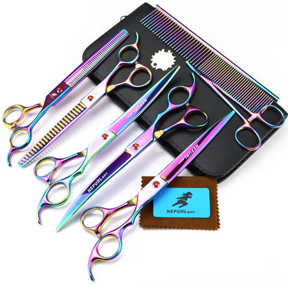 8" Stainless Steel Pet Dog Cat Grooming Scissors Combs Kits