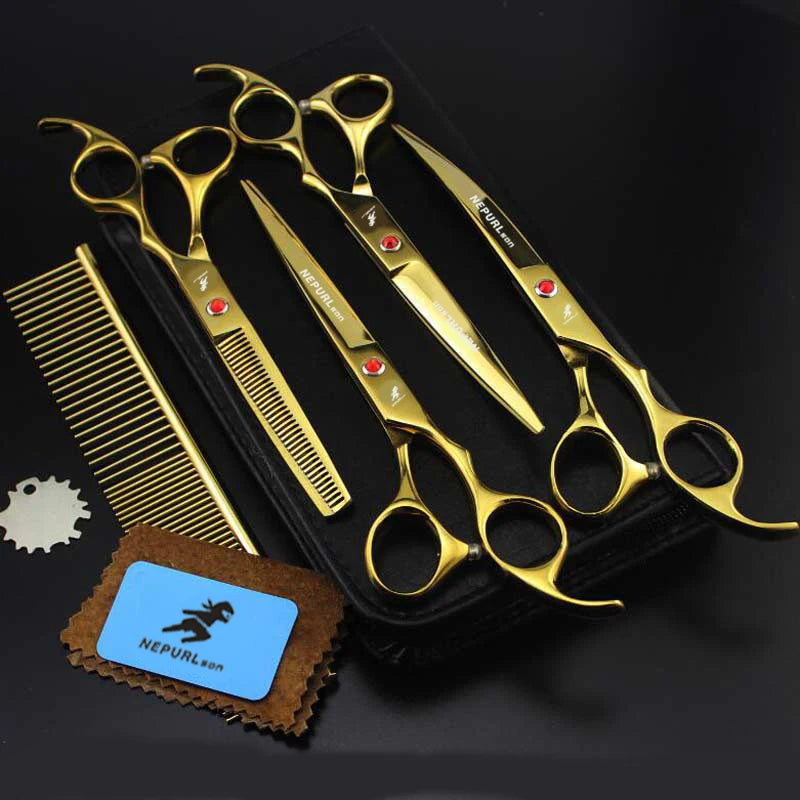 4-7pc Stainless Steel Pet Dog Cat 7" Grooming scissors Comb Sets