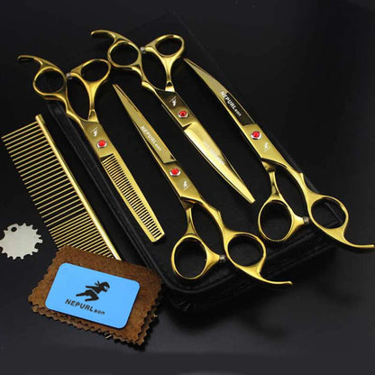 4-7pc Stainless Steel Pet Dog Cat 7" Grooming scissors Comb Sets