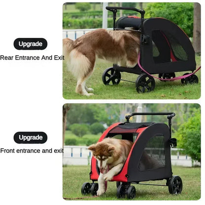 Foldable Breathable Mesh Pet Dog Cat Stroller Carrier