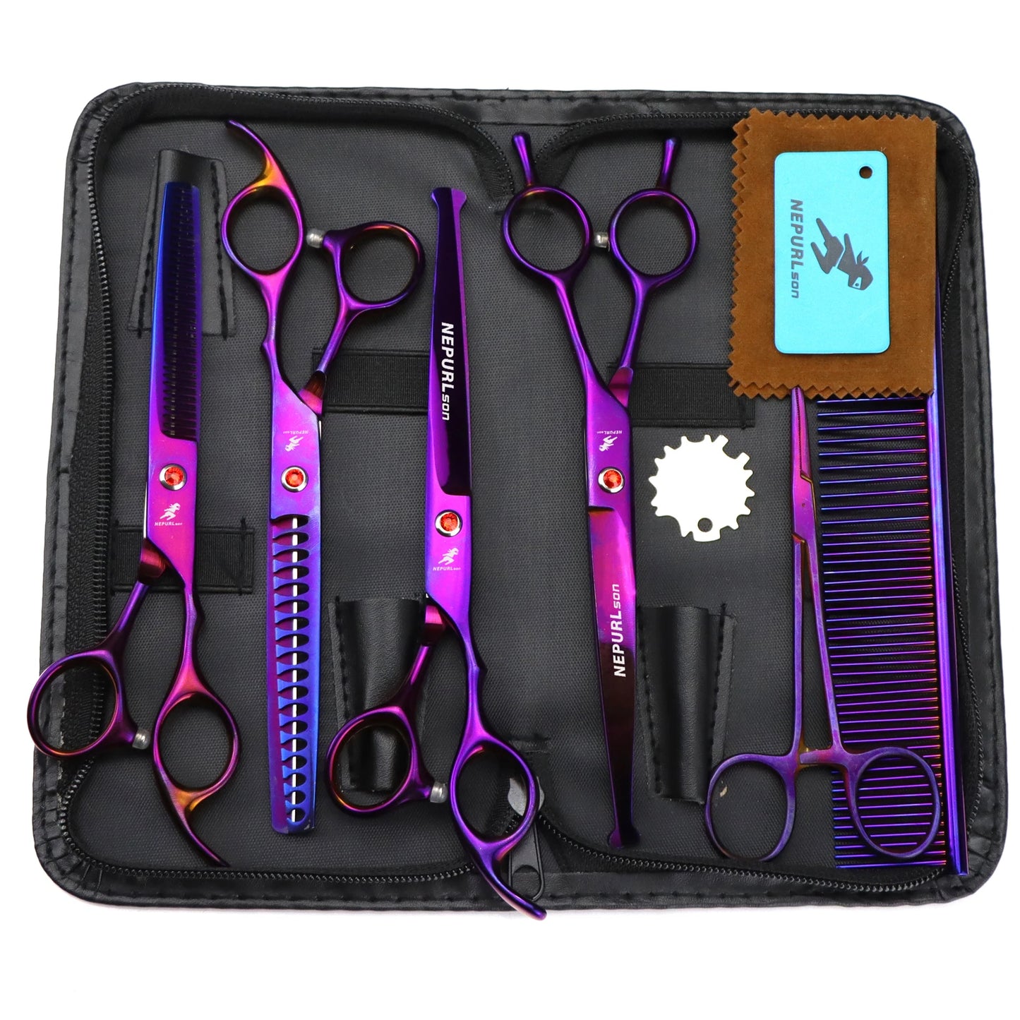 3-5pcs 7.5" Stainless Steel Pet Dog Cat Grooming Scissors Comb Sets