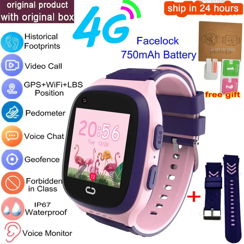 4G Kids Smart Watch GPS Video Call IP67 Waterproof Tracker