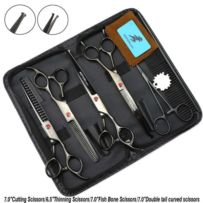 3-5pcs 7.5" Stainless Steel Pet Dog Cat Grooming Scissors Comb Sets