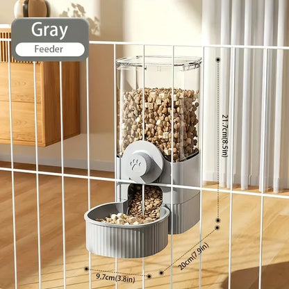 Pet Dog Cat Cage Crate Hanging Water Dispenser Automatic Feeder Bowl