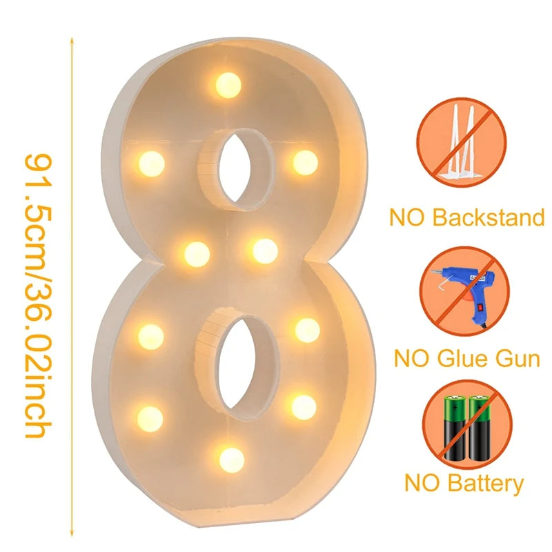 91.5cm Giant Light-Up Number Frame (0-9)