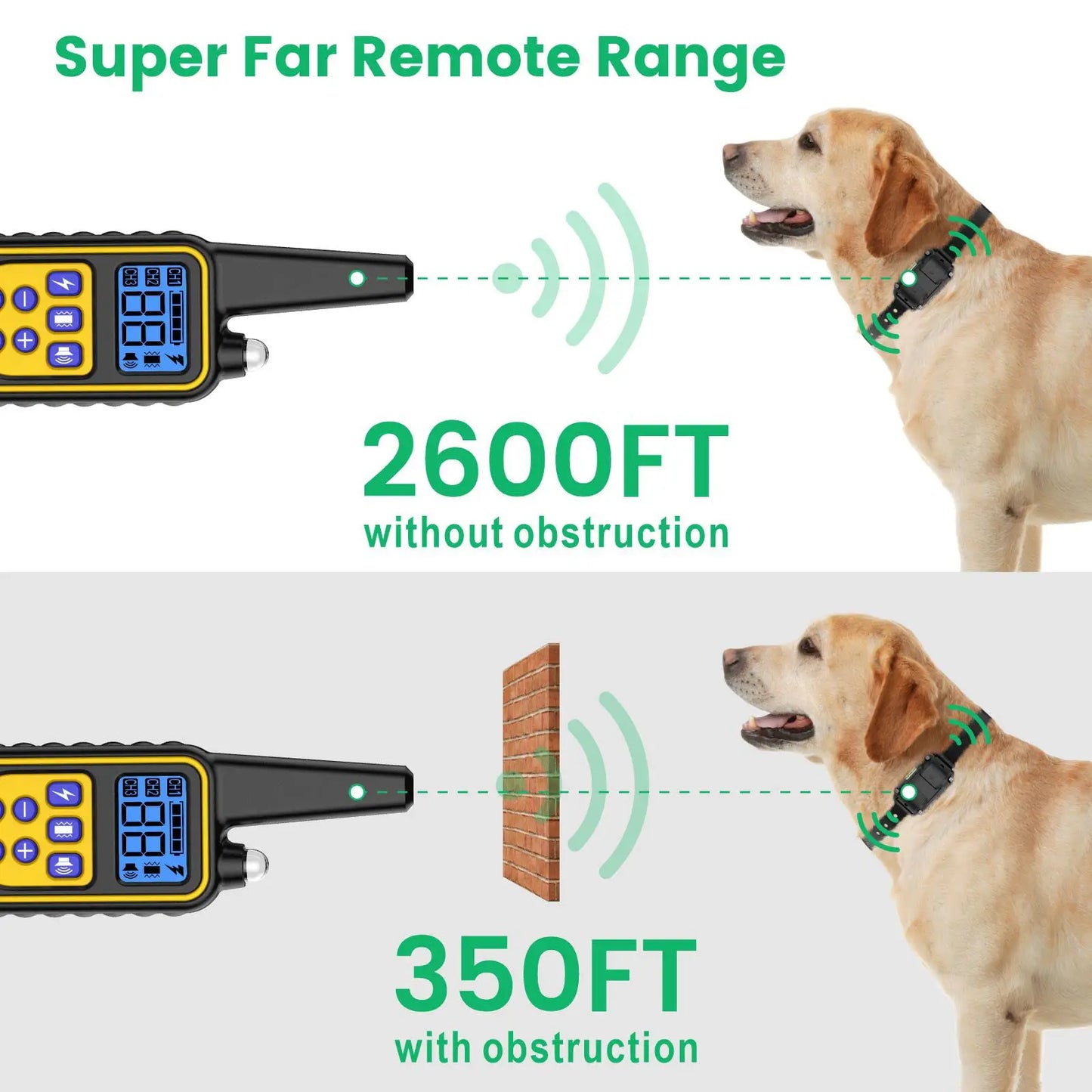 2600ft Waterproof Rechargeable Pet Dog Anti Bark Training Collar w/ Remote Control