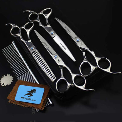 4-7pc Stainless Steel Pet Dog Cat 7" Grooming scissors Comb Sets