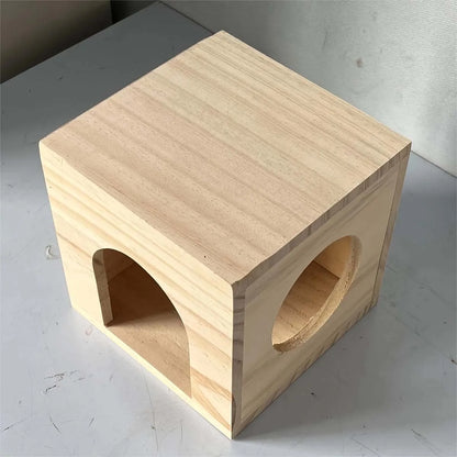 Pet Hamster Small Animal Wooden House Hideaway