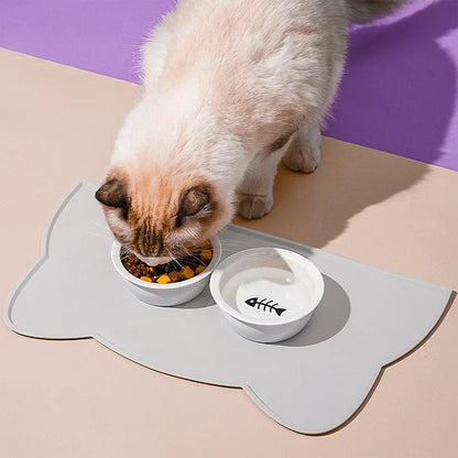 Non-Stick Waterproof Silicone Pet Dog Cat Feeding Water Bowl Mat