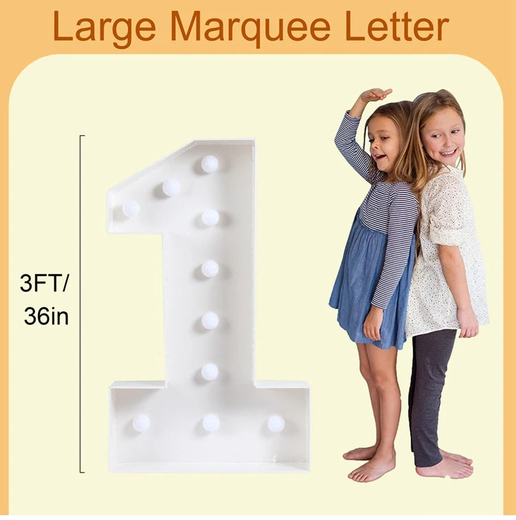 91.5cm Giant Light-Up Number Frame (0-9)