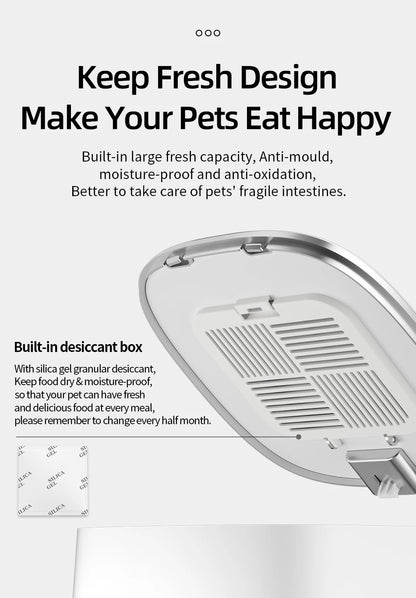 4L Automatic Pet Dog Cat Smart Feeder Food Dispenser WiFi Remote Control