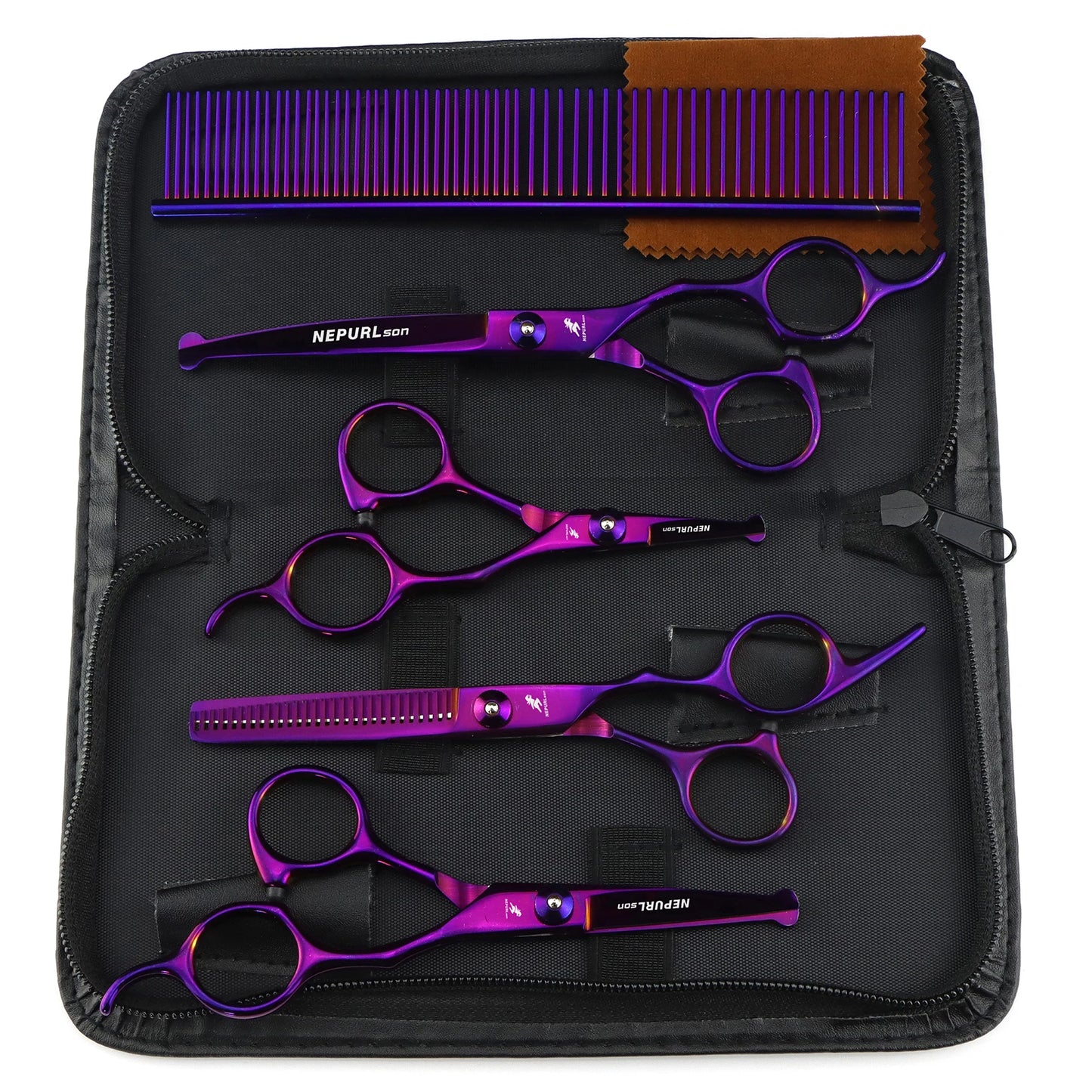 5-7.5" Pet Dog Cat 4pc Stainless Steel Grooming Scissors Comb Sets