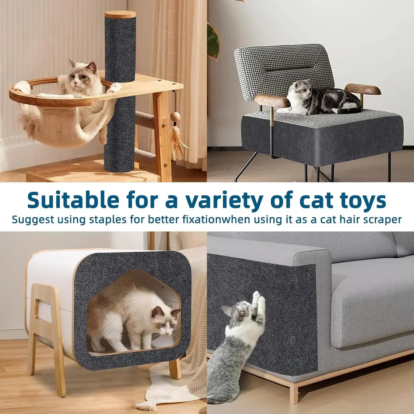 Trimmable Cat Scratching Mat Sofa Self-adhesive Scratch Tape