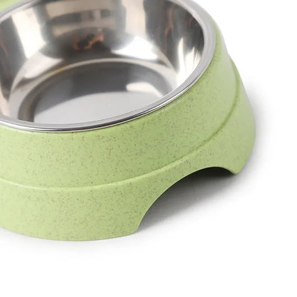 Pet Dog Cat Stainless Steel Double Food Water Bowls