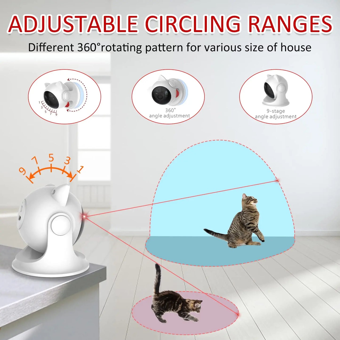 Pet Cat Rechargeable Automatic Motion Laser Toy Random Activated