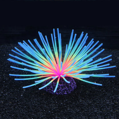 Artificial Fluorescent Silicone Sea Urchin Ball Aquarium Fish Tank Landscape Decoration