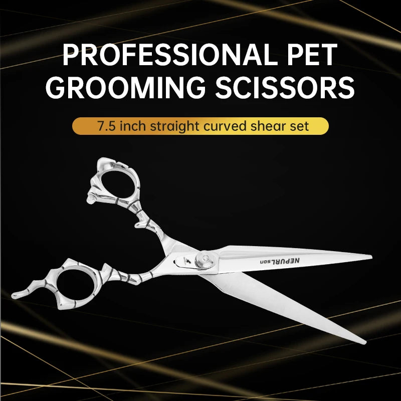 7.5" VG10 Steel Pet Dog Cat Grooming Cutting Scissors