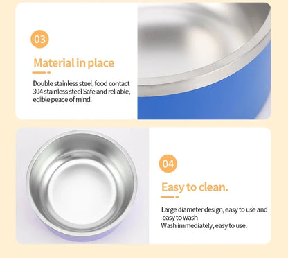 32/64oz Stainless Steel Round Pet Dog Cat Food Water Bowl