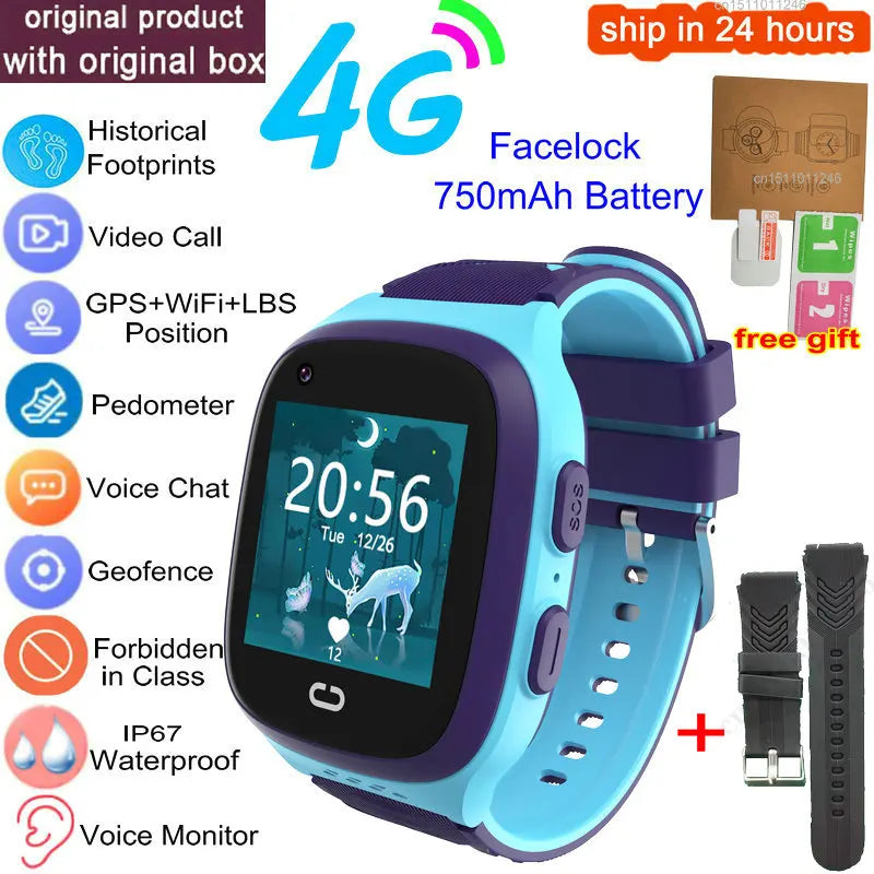 4G Kids Smart Watch GPS Video Call IP67 Waterproof Tracker