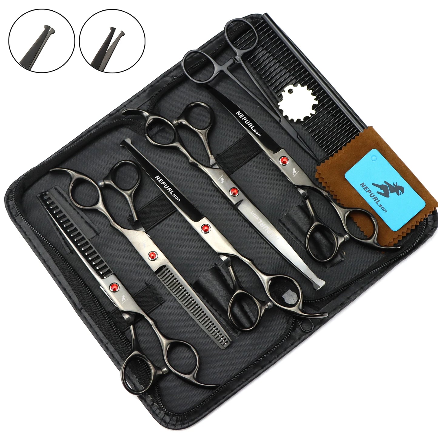 3-5pcs 7.5" Stainless Steel Pet Dog Cat Grooming Scissors Comb Sets