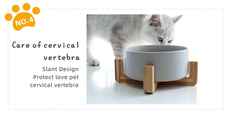 Ceramic Pet Cat Dog Water Food Feeding Bowl